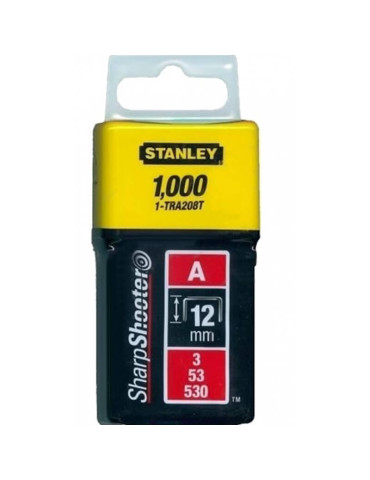 Скоби тип А висотою 12 мм, для степлера ручного Light Duty, в упаковці 1000 шт STANLEY 1-TRA208T