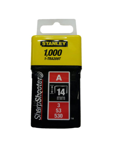 Скоби тип А висотою 14 мм, для степлера ручного Light Duty, в упаковці 1000 шт STANLEY 1-TRA209T