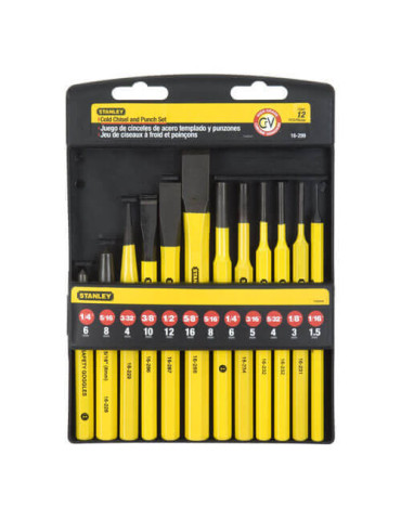 Набір з дванадцяти бородків і зубил слюсарних STANLEY 4-18-299