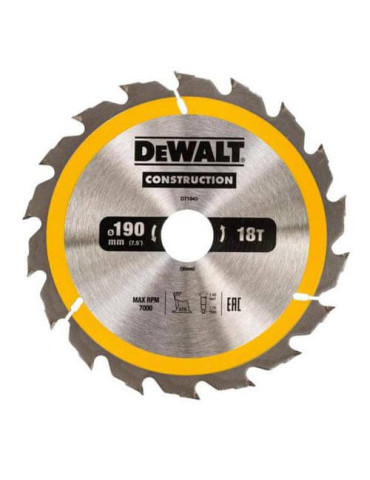 Диск пилковий СONSTRUCTION DeWALT DT1943