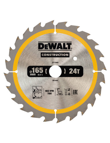 Диск пильний CONSTRUCTION DeWALT DT1949