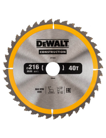 Диск пилковий СONSTRUCTION DeWALT DT1953