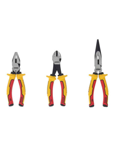Набір з трьох шарнірно-губцевих інструментів LASER HARDENED VDE 1000V DeWALT DWHT82811-0