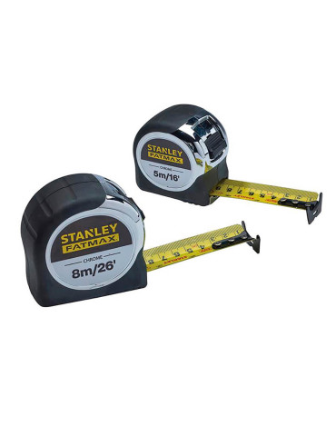Рулетки вимірювальні FatMax®, 5м/16х25мм + 8/26х25, в хромованому корпусі STANLEY FMHT43041-0