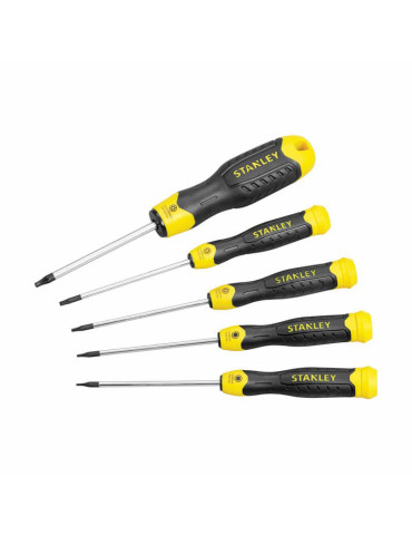 Набір викруток CushionGrip, 5 штук, Torx: №: TT5, TT6, TT8, TT10, TT15 STANLEY STHT2-65155
