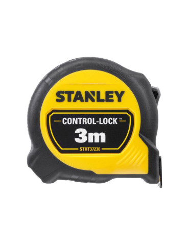 Рулетка вимірювальна CONTROL-LOCK довжиною 3 м, шириною 19 мм, в обгумованому корпусі, з подвійною шкалою STANLEY STHT37230-0