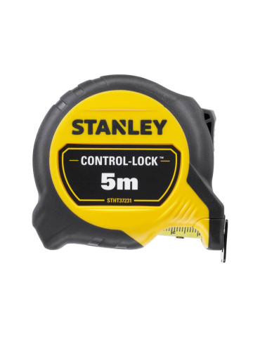 Рулетка вимірювальна CONTROL-LOCK довжиною 5 м, шириною 25 мм, в обгумованому корпусі, з подвійною шкалою STANLEY STHT37231-0