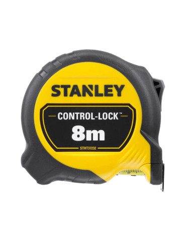 Рулетка вимірювальна CONTROL-LOCK довжиною 8 м, шириною 25 мм, в обгумованому корпусі, з подвійною шкалою STANLEY STHT37232-0