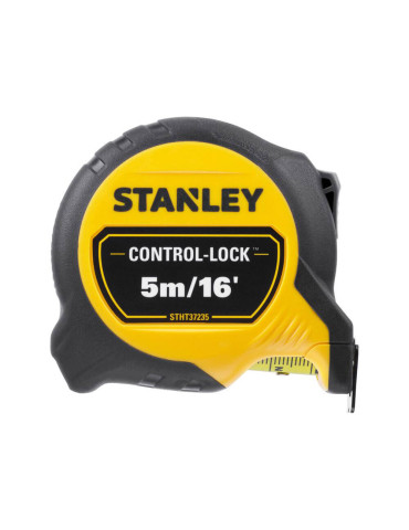 Рулетка вимірювальна CONTROL-LOCK довжиною 5 м/16, шириною 25 мм, в обгумованому корпусі, з подвійною шкалою STANLEY STHT37235-5