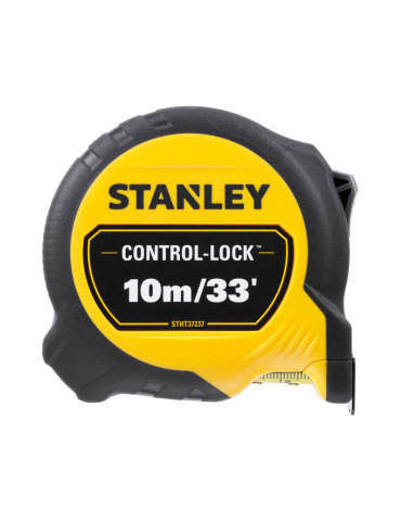 Рулетка вимірювальна CONTROL-LOCK довжиною 10 м/33, шириною 25 мм, в обгумованому корпусі, з подвійною шкалою STANLEY STHT37237-5