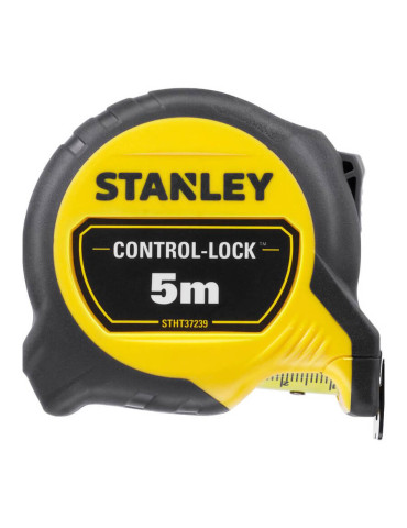 Рулетка вимірювальна CONTROL-LOCK довжиною 5 м, шириною 25 мм, в обгумованому корпусі, з подвійною шкалою STANLEY STHT37239-3