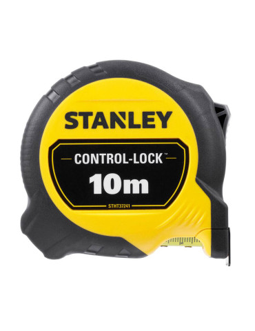 Рулетка вимірювальна CONTROL-LOCK довжиною 10 м, шириною 25 мм, в обгумованому корпусі, з подвійною шкалою STANLEY STHT37241-3