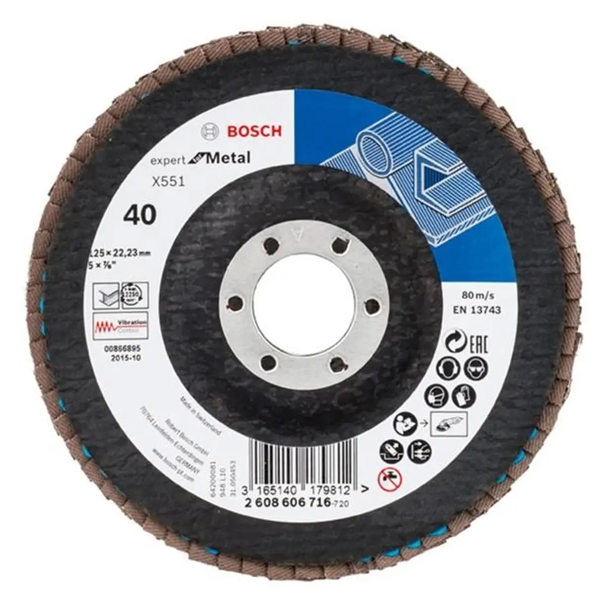 Bosch K40 Prof for Metal 125мм Пелюсткові шліфувальний круг (2608606716)