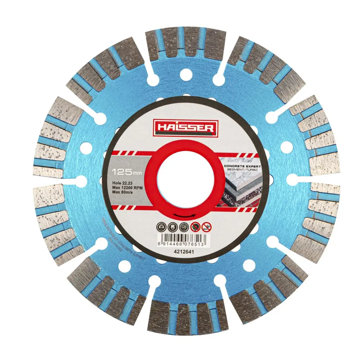 Диск діамантовий Segment/turbo concrete expert 125х2.2х12х22.23 Haisser
