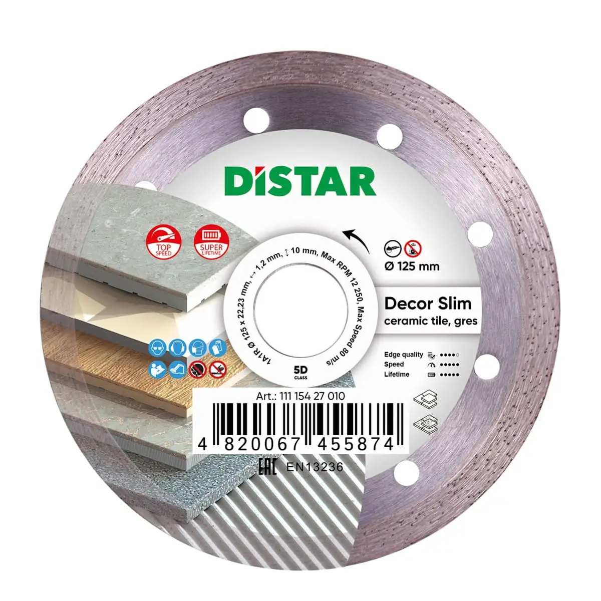 DISTAR Corona (1A1R) - 125 Decor Slim Круг алмазний