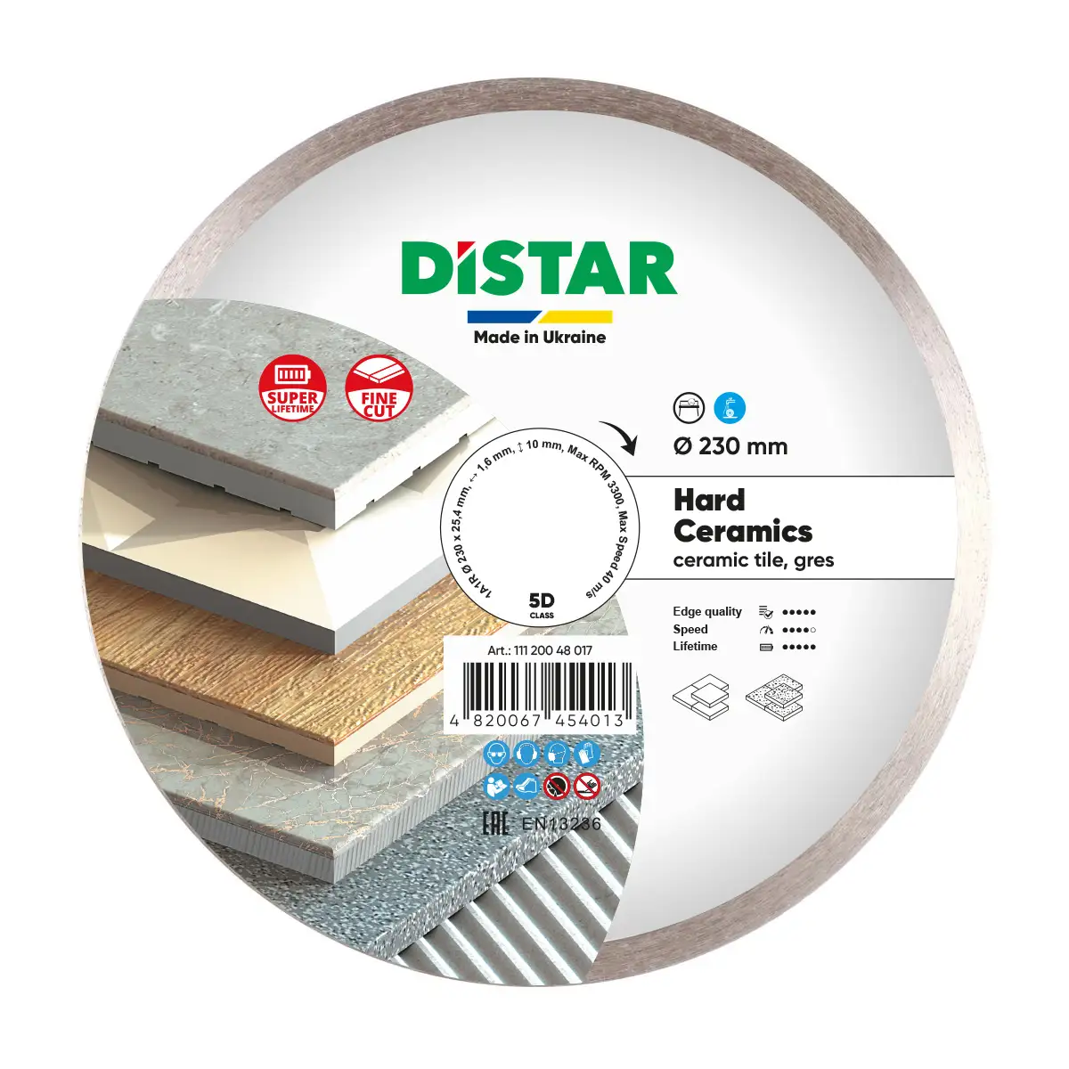 DISTAR Corona (1A1R) Hard Ceramics Круг алмазний 230x1,6x25,4