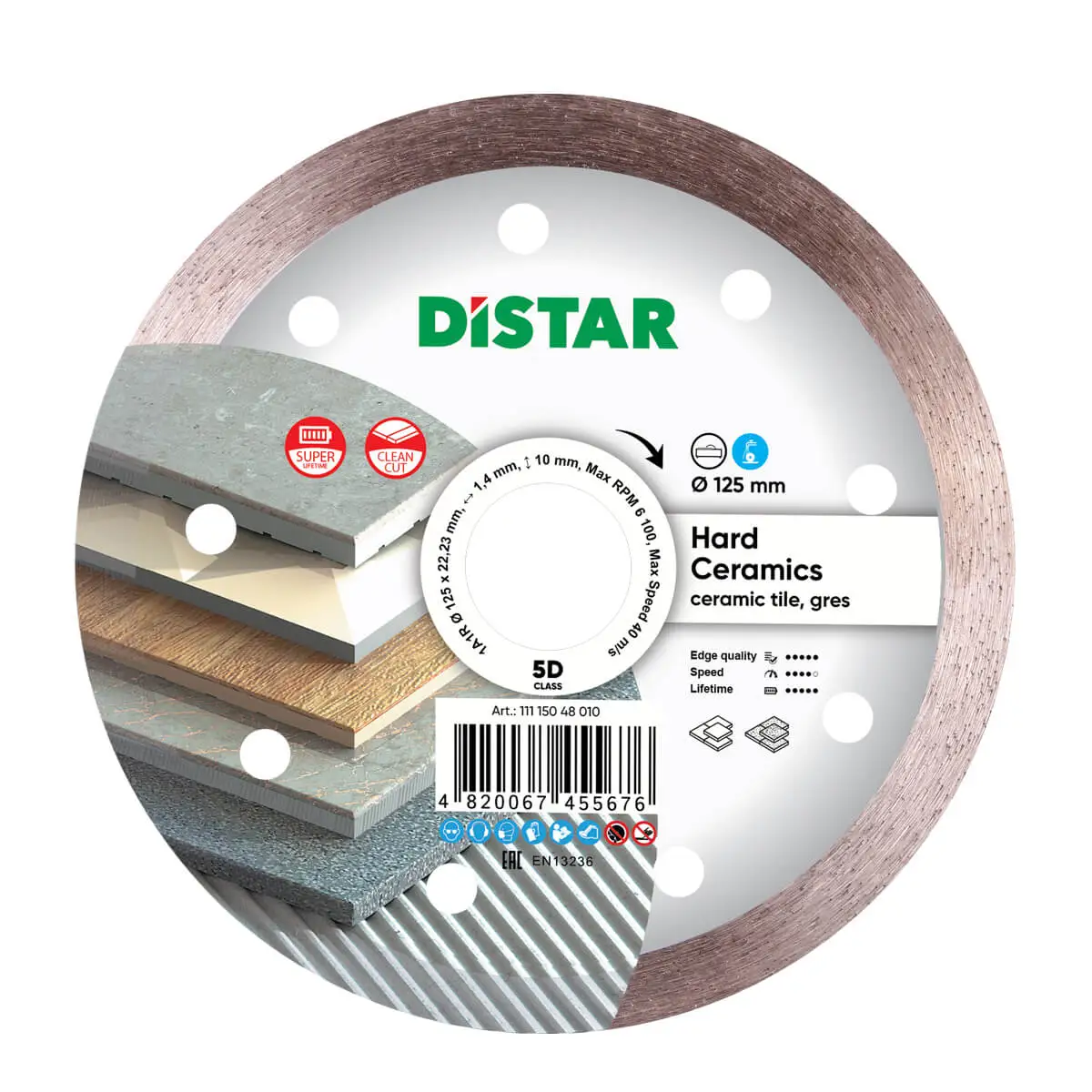 DISTAR Hard Ceramics Круг алмазний Corona (1A1R) - 125x1.4x22.23