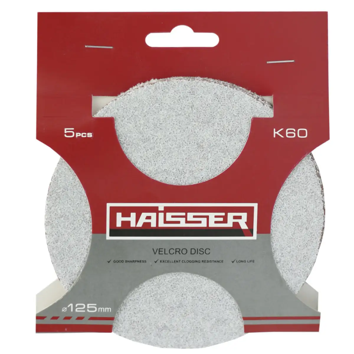 Круг шліфувальний самоклеючий 125 мм k 60, н-р 5шт. Haisser